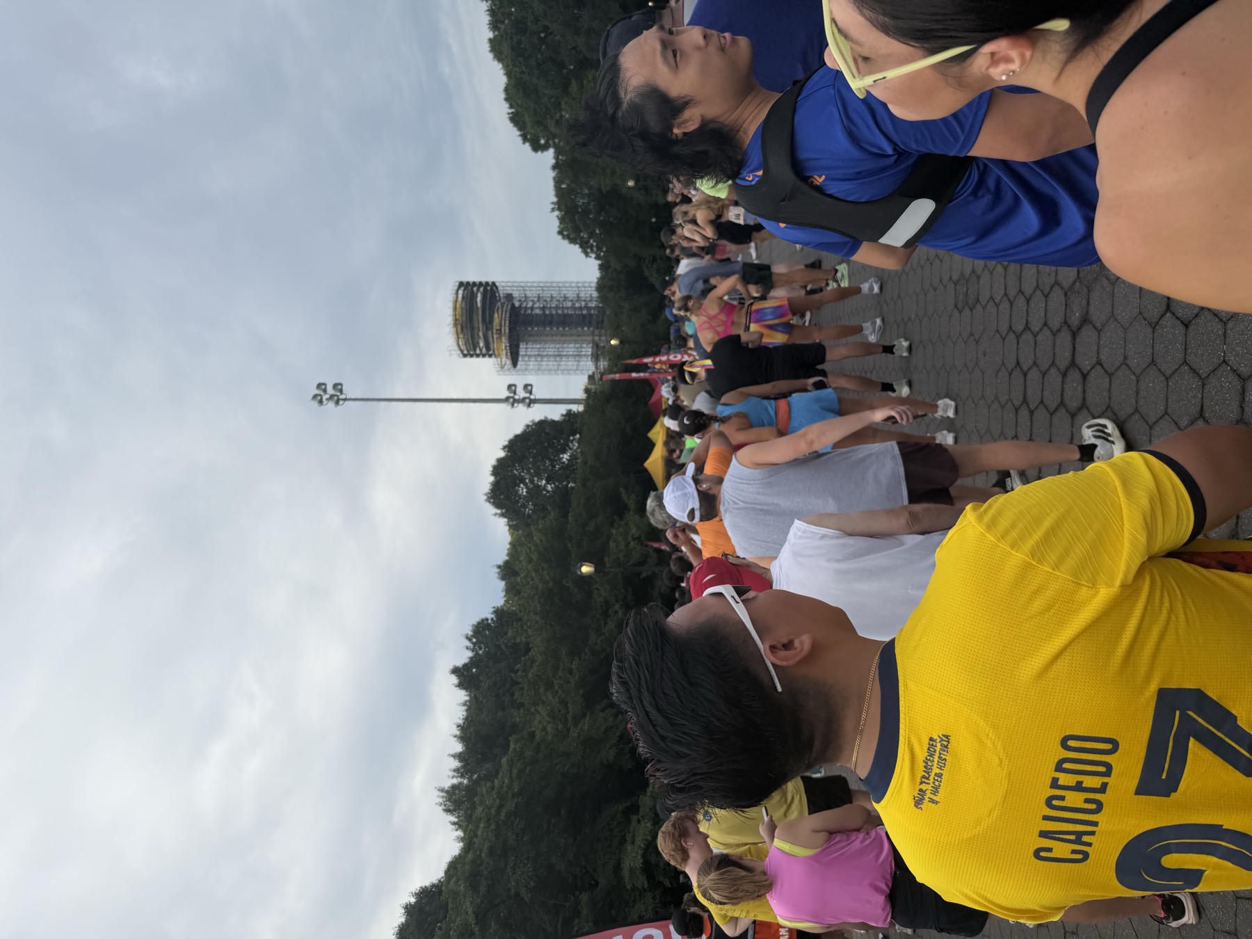 Runners gathering before the race in Queens